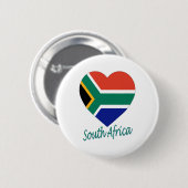 Südafrika-Flaggen-Herz Button (Vorne & Hinten)