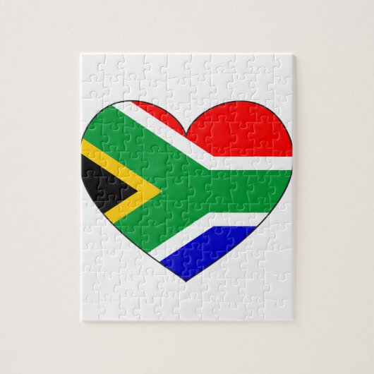 Südafrika-Flaggen-Herz Puzzle (Vertikal)