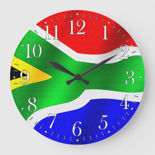 SÜDAFRIKA-Flaggen-stolze patriotische Wanduhr (Vorderseite)