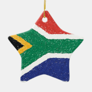 Südafrika-Flaggen-Thema Keramikornament