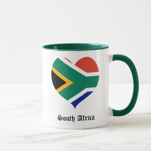Südafrika-Flaggenherz Tasse
