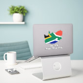 Südafrika Flaggenkarte Patriotic Aufkleber (Laptop auf Schreibtisch)