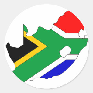 Südafrika-Flaggenkarte Runder Aufkleber