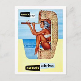 Südafrika, Frau mit Dourbin, Vintag, reisen Postkarte
