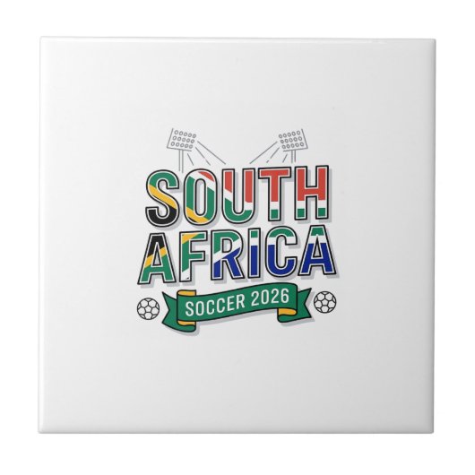 Südafrika Fußball 2026 Fußball Fett Land Typografi Fliese (Vorderseite)