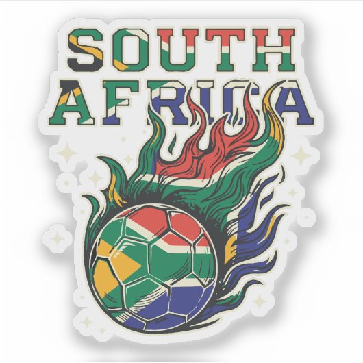 Südafrika Fußball Flammender Ball Retro-Fußball Fa Aufkleber (Vorderseite)