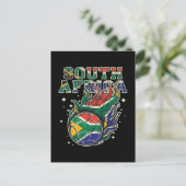 Südafrika Fußball Flammender Ball Retro-Fußball Fa Postkarte (Stehend Vorderseite)