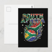Südafrika Fußball Flammender Ball Retro-Fußball Fa Postkarte (Vorne/Hinten)