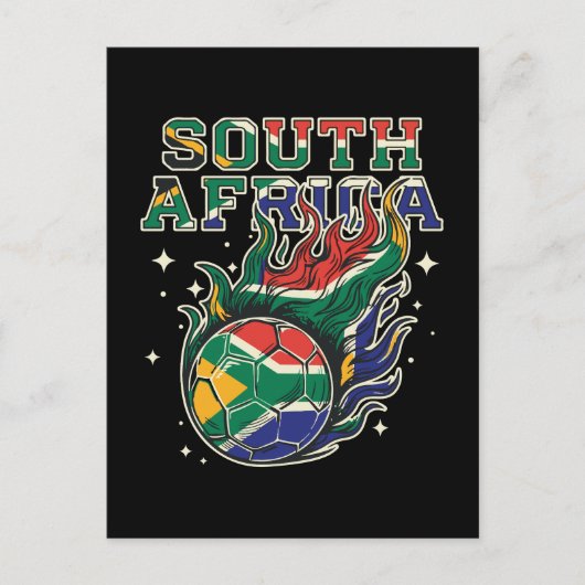 Südafrika Fußball Flammender Ball Retro-Fußball Fa Postkarte (Vorderseite)