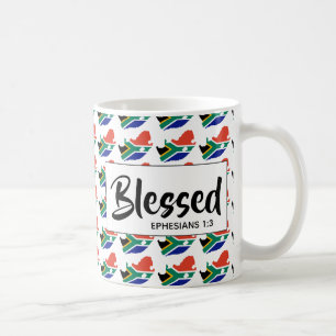 SÜDAFRIKA Gesegnet Christliche Bibelschrift Kaffeetasse