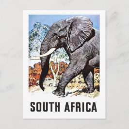 Südafrika, großer Elefant, Vintage-Postkarte Postkarte
