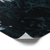 Südafrika Grüne weiße indigene Blume Poster (Ecke)
