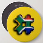 Südafrika-Hashtag-Flaggenmuster-Kunst schön   Button (Vorne & Hinten)