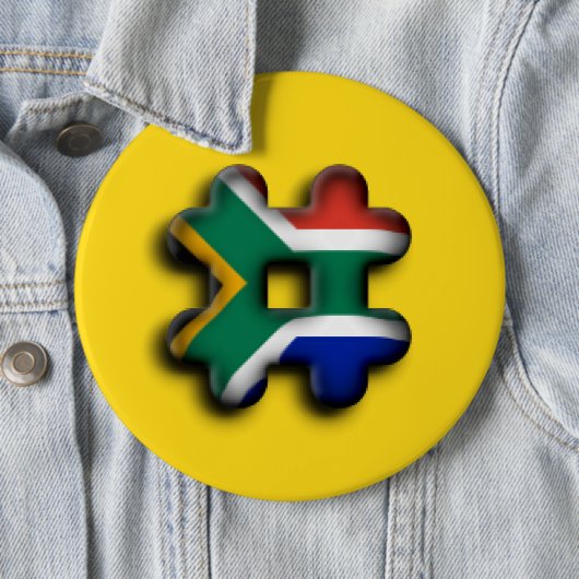 Südafrika-Hashtag-Flaggenmuster-Kunst schön   Button (Beispiel)