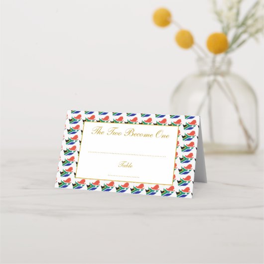 SÜDAFRIKA Hochzeitsfeier Christlich Platzkarte (Vorderseite)