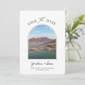 Südafrika Hochzeitsstadt Kapstadt Save the Date Fo Einladung (Stehend Vorderseite)