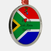 Südafrika: I Liebe My South African Husband Silbernes Ornament (Rechts)