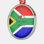 Südafrika: I Liebe My South African Husband Silbernes Ornament (Links)