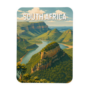 Südafrika-Illustration Reise Kunst Vintage Magnet