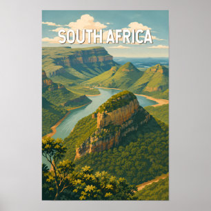 Südafrika-Illustration Reise Kunst Vintage Poster