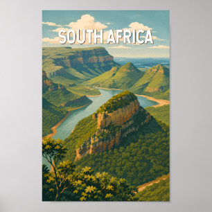 Südafrika-Illustration Reise Kunst Vintage Poster