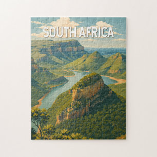 Südafrika-Illustration Reise Kunst Vintage Puzzle