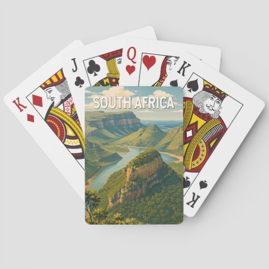 Südafrika-Illustration Reise Kunst Vintage Spielkarten (Rückseite)