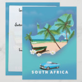 Südafrika Karte Illustration Reiseplakat. (Vorne/Hinten)