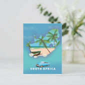 Südafrika Karte Illustration Reiseplakat. (Stehend Vorderseite)