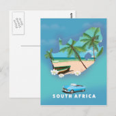 Südafrika Karte Illustration Reiseplakat. (Vorne/Hinten)