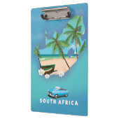 Südafrika Karte Illustration Reiseplakat. Klemmbrett (Links)
