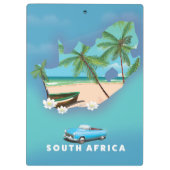 Südafrika Karte Illustration Reiseplakat. Klemmbrett (Rückseite)