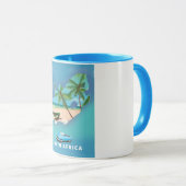 Südafrika Karte Illustration Reiseplakat. Tasse (VorderseiteRechts)