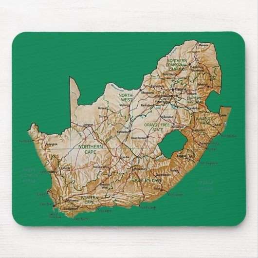 Südafrika-Karte Mousepad (Vorne)
