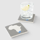 Südafrika-Karte Steinuntersetzer (Seitenansicht)