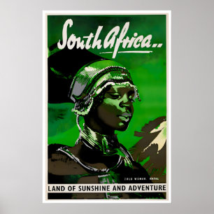 Südafrika Kunst Afrikanisches Reiseplakat Zulu-Fra Poster