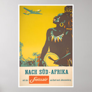Südafrika Kunst Swissair Reiseposter Afrikanisch Poster