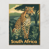 Südafrika Leopard Vintag Postkarte (Vorderseite)