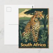Südafrika Leopard Vintage Postkarte (Vorne/Hinten)