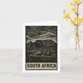 Südafrika Linocut Style Karte (Gelbe Blume)