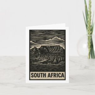 Südafrika Linocut Style Karte