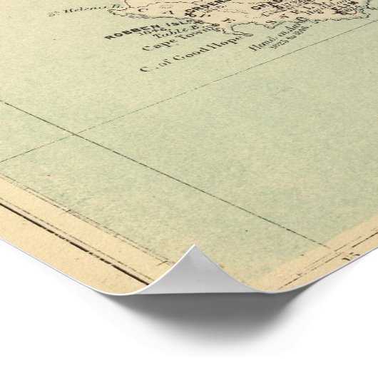 Südafrika Lithographierte Karte Poster (Ecke)