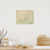 Südafrika Lithographierte Karte Poster (Küche)