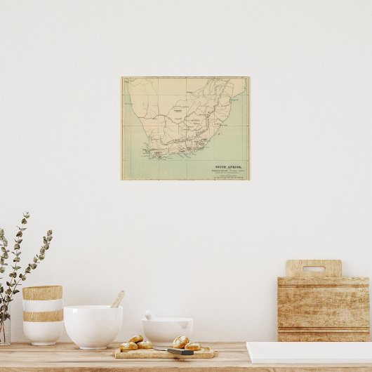 Südafrika Lithographierte Karte Poster (Küche)