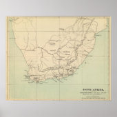 Südafrika Lithographierte Karte Poster (Vorne)
