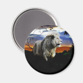 Südafrika Löwe im Dschungel Magnet (Vorderseite/Rückseite)