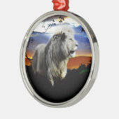 Südafrika Löwe im Dschungel Ornament Aus Metall (Links)