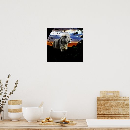 Südafrika Löwe im Dschungel Poster (Küche)