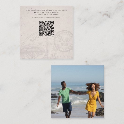 Südafrika Pass Hochzeit QR Begleitkarte (Vorne/Hinten)