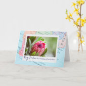 Südafrika Pink King Protea Floral Emblem auf Karte (Gelbe Blume)